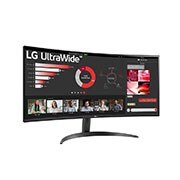 LG 34'' 21:9 lenktas „UltraWide™“ QHD (3440 × 1440) monitorius su „FreeSync™“, +15 laipsnių vaizdas iš šono, 34WR50QC-B, thumbnail 3
