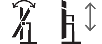 Monitorius, kurį galima pakreipti ir pakelti-nuleisti.	