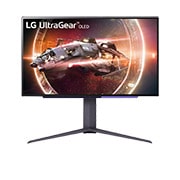 LG 27 colių „UltraGear™“ OLED žaidimų monitorius | HDR400 „True black“, 240 Hz, 0,03 ms (GtG), vaizdas iš priekio, 27GS95QE-B, thumbnail 1