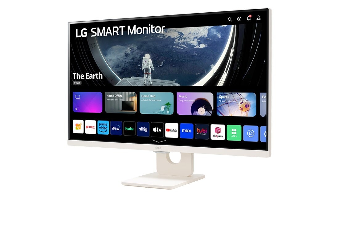 LG 27 colių ''FullHD IPS'' išmanusis monitorius su ''webOS'', -15 laipsnių vaizdas iš šono, 27SR50F-W, thumbnail 2