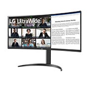 LG 34 colių ''UltraWide QHD'' lenktas monitorius su ''USB Type-C'', -15 laipsnių vaizdas iš šono, 34WR55QC-B, thumbnail 2