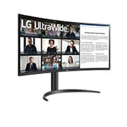 LG 34 colių ''UltraWide QHD'' lenktas monitorius su ''USB Type-C'', +15 laipsnių vaizdas iš šono, 34WR55QC-B, thumbnail 4