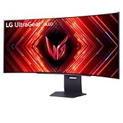LG 45 colių „UltraGear™ OLED“ visiškai naujas lenktas 800R DisplayHDR True Black 400, 240 Hz, 0,03ms (GtG), Vaizdas iš priekio, pasukta -15° kampu, 45GS95QE-B, thumbnail 2