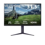 LG 32 colių „UltraGear™“ QHD Nano IPS 180Hz žaidimų monitorius | 1ms (GtG), HDR10, vaizdas iš priekio, 32GS85Q-B, thumbnail 1