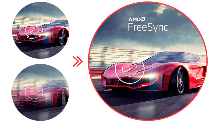 „AMD FreeSync“ užtikrina sklandžius ir greitus judesius.