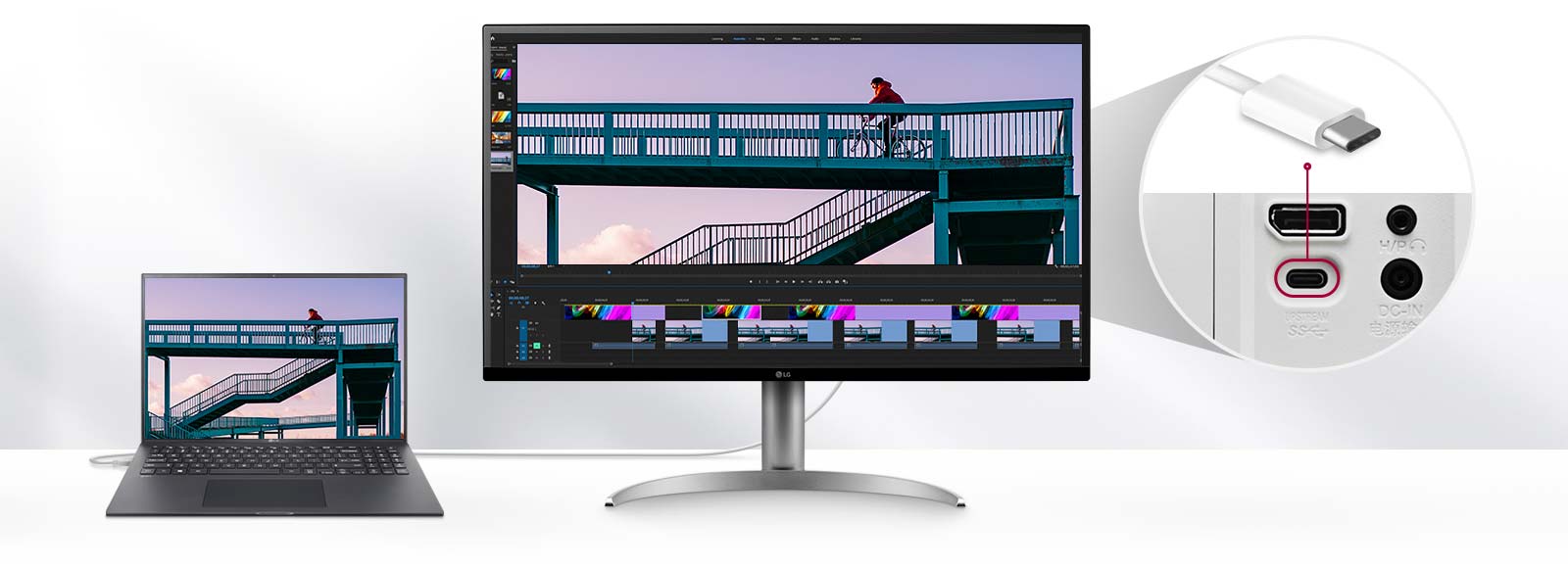 Naudojant USB Type-C™ užtikrinamas valdymo ir prijungimo patogumas