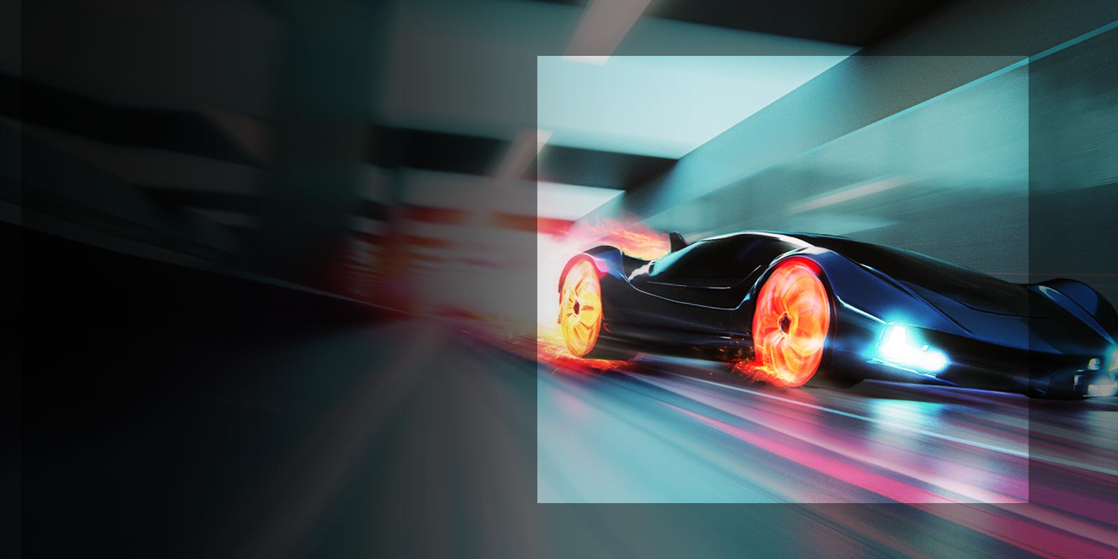 Jame rodomas labai greitai važiuojantis automobilis, tačiau dėl 1ms MBR technologijos jis rodomas ryškiai.