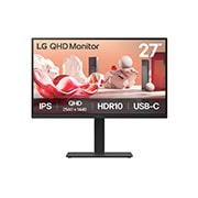 LG 27 in QHD IPS monitorius su USB-C ir nuosekliojo jungimo funkcija, front view, 27BA75QB-B, thumbnail 1