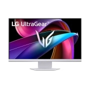 LG UltraGear™ 32 colių 144 Hz UHD 4K DI išmanusis žaidimų monitorius | 1 ms (GtG), webOS, monitoriaus priekinis vaizdas su nuleistu stovu, 32G810SA-W, thumbnail 8