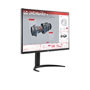 LG 31,5&nbsp;in UHD 4K HDR monitorius su USB Type-C™	, vue de côté à -15&nbsp;degrés, 32BR55UK-B, thumbnail 3