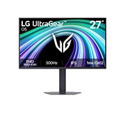 LG 27&nbsp;colių UltraGear™ G5, 300&nbsp;Hz FHD žaidimų monitorius, LG „UltraGear G5“ 27&nbsp;colių žaidimų monitoriaus vaizdas iš priekio, su IPS ekranu, FHD (1920×1080) raiška, 300&nbsp;Hz atnaujinimo dažniu ir 1ms (GtG) atsako laiku, rodantis žaidimo vaizdą., 27G550B-B, thumbnail 1