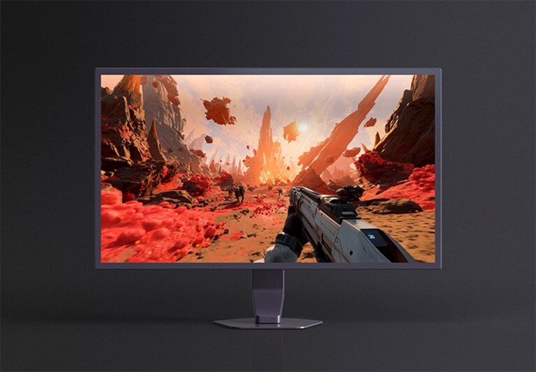 UltraGear G5 žaidimų monitorius (25G590B) su minimalistiniu stovu, sukurtas konkurenciniam elektroniniam sportui
