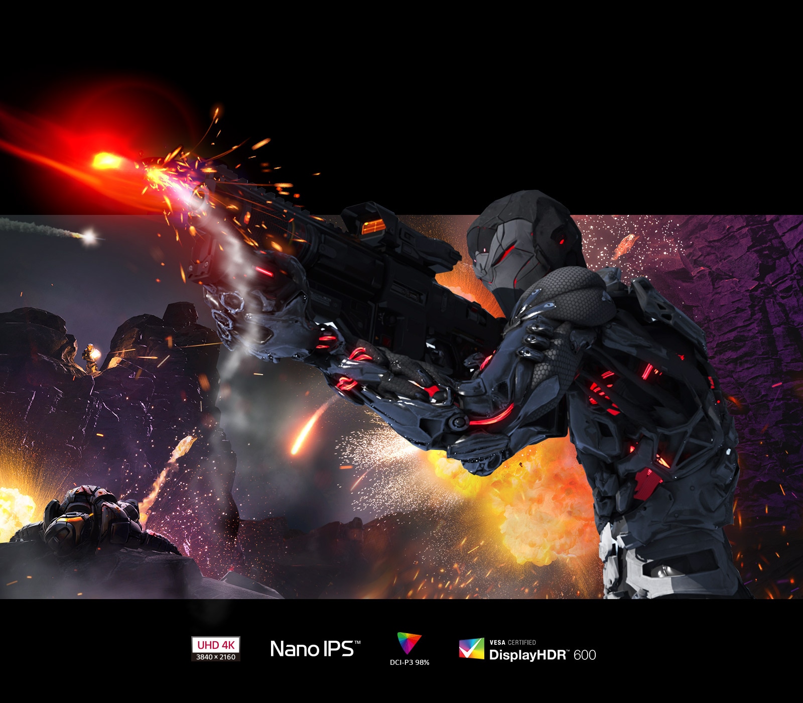 Nano IPS, „VESA Display HDR ™ 600“ technologija užtikrina ryškias spalvas ir detales.