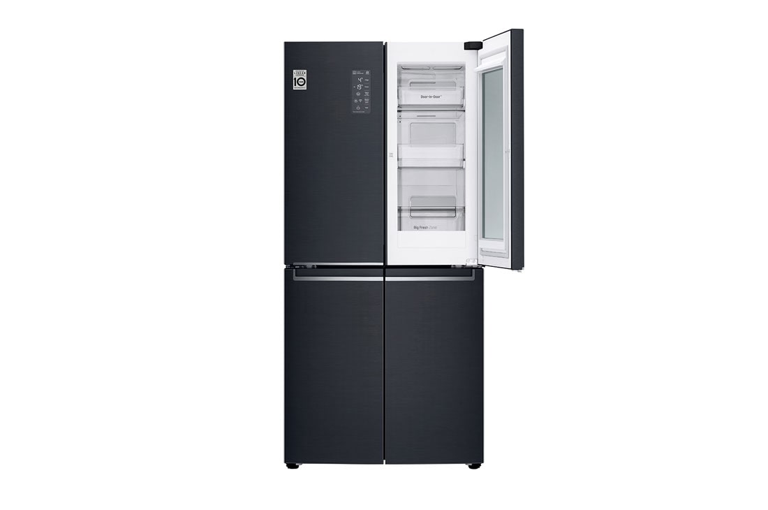 LG daugiaduris šaldytuvas| InstaView™ Door-in-Door | 458L | aukščio 1.79m | plotis 91.3cm | Juoda|F klasė | WiFi | DoorCooling | Total No Frost | GMQ844MCKV, GMQ844MCKV, thumbnail 4