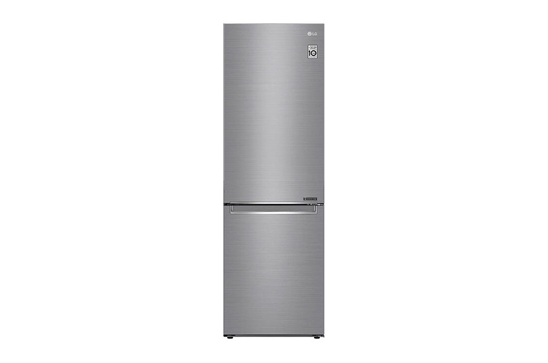 LG Šaldytuvas su šaldikliu apačioje |1.86 m | 341L | Pilka | E klasė | DoorCooling | Total No Frost |GBB71PZEMN, E klasės šaldytuvas, GBB71PZEMN