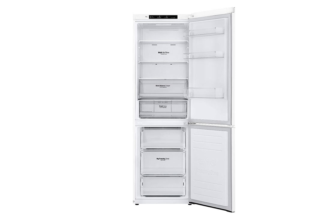 LG Šaldytuvas su šaldikliu apačioje |1.86 m | 341L | Baltas | E klasė | DoorCooling | Total No Frost |GBB61SWJMN, E klasės šaldytuvas, GBB61SWJMN, thumbnail 2