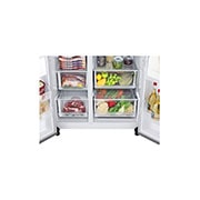 LG dviduris šaldytuvas | 655L | aukščio 1.79m | plotis 91.3cm | Pilka|F klasė | WiFi | DoorCooling | Total No Frost | GSBV70PZTM, vaizdas iš priekio, GSBV70PZTM, thumbnail 6