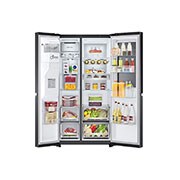 LG dviduris šaldytuvas | InstaView™ Door-in-Door | 635L | aukščio 1.79m | plotis 91.3cm | Pilka| E klasė | WiFi | DoorCooling | Total No Frost | GSXV90MCDE, „InstaView“ šviesa išjungta, GSXV90MCDE, thumbnail 3