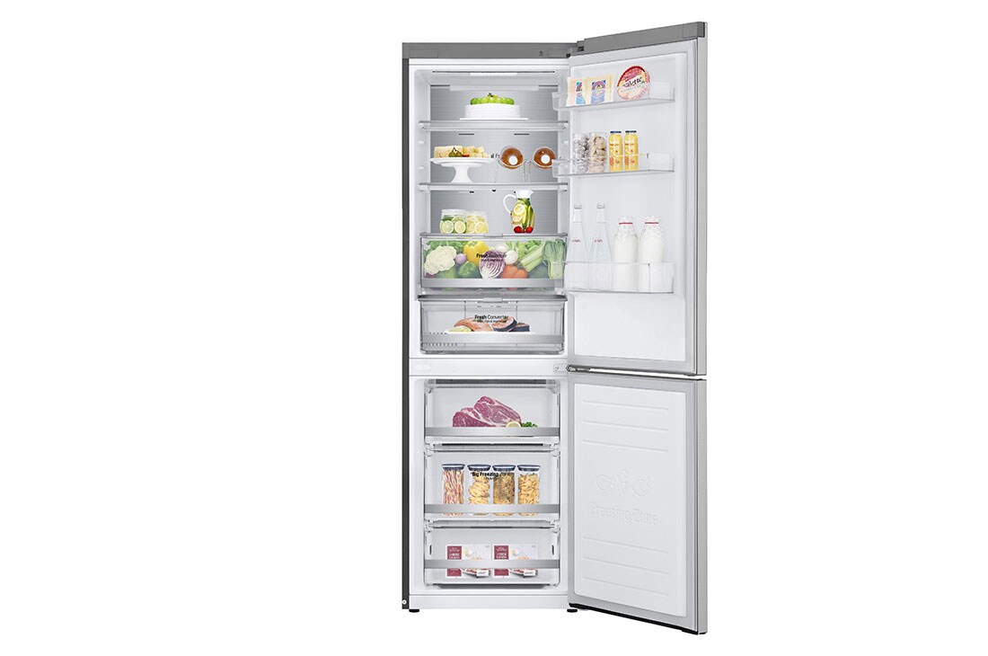 LG Šaldytuvas su šaldikliu apačioje |1.86m | 341L | Pilka | D klasė | DoorCooling | Total No Frost |GBB71NSUGN, GBB71NSUGN, thumbnail 3