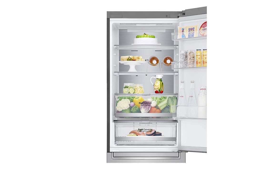 LG Šaldytuvas su šaldikliu apačioje |1.86m | 341L | Pilka | D klasė | DoorCooling | Total No Frost |GBB71NSUGN, GBB71NSUGN, thumbnail 5