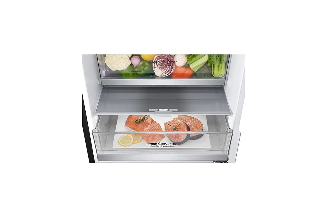 LG Šaldytuvas su šaldikliu apačioje |2.03m | 384L | Pilka | D klasė | DoorCooling | Total No Frost |GBB72MCUGN, GBB72MCUGN, thumbnail 7