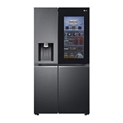 LG dviduris šaldytuvas | InstaView™ Door-in-Door | 635L | aukščio 1.79m | plotis 91.3cm | Pilka| E klasė | WiFi | DoorCooling | Total No Frost | GSXV90MCAE, priekinis apšvietimas į produktų skyrių, GSXV90MCAE, thumbnail 1