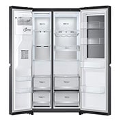 LG dviduris šaldytuvas | InstaView™ Door-in-Door | 635L | aukščio 1.79m | plotis 91.3cm | Pilka| E klasė | WiFi | DoorCooling | Total No Frost | GSXV90MCAE,  paslėpto mygtuko vaizdas, GSXV90MCAE, thumbnail 12