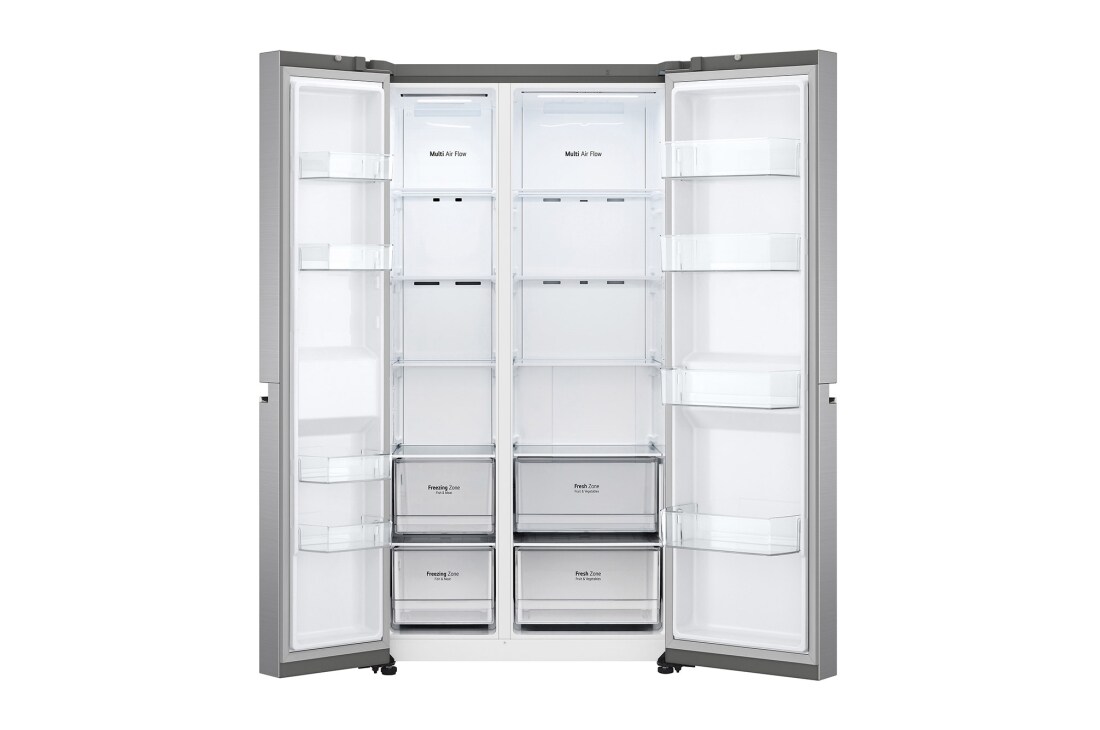 LG Side-by-Side šaldytuvas, 655L, plotis 91,3cm, aukščio 179cm, Total No Frost, vaizdas iš priekio, GSBV70PZTE, thumbnail 6
