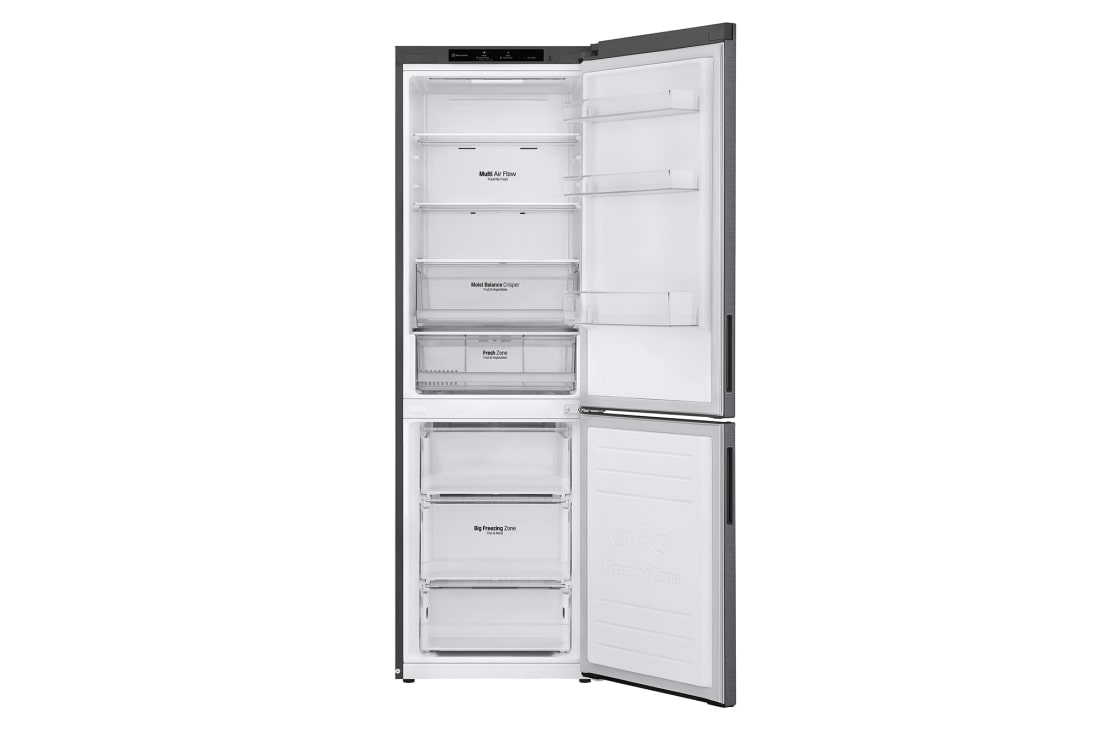 LG Šaldytuvas su šaldikliu apačioje |1.86m | 341L | Juoda | D klasė | DoorCooling | Total No Frost |GBB61DSJEC, GBB61DSJEC, GBB61DSJEC, thumbnail 3