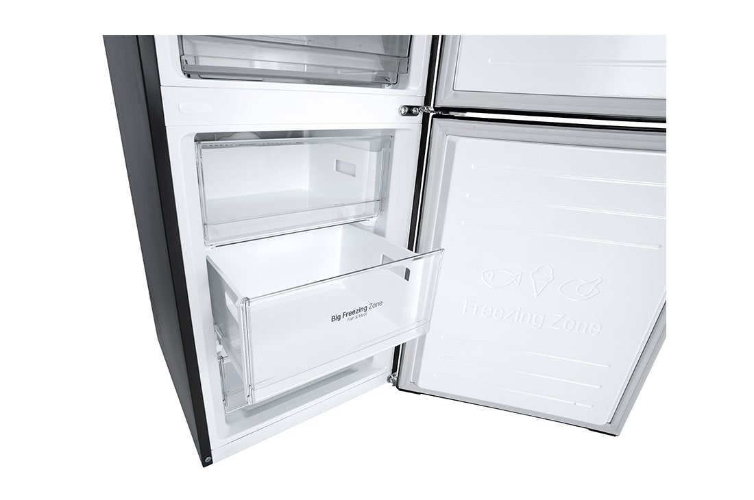 LG Šaldytuvas su šaldikliu apačioje |1.86m | 341L | Juoda | E klasė | DoorCooling | Total No Frost |GBB62BLGGC, GBB62BLGGC, GBB62BLGGC, thumbnail 4