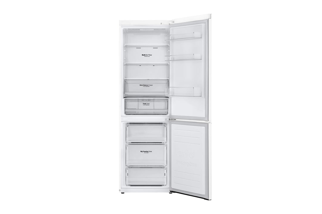 LG Šaldytuvas su šaldikliu apačioje |1.86m | 341L | Baltas | E klasė | DoorCooling | Total No Frost |GBB61SWHMN, E klasės šaldytuvas, GBB61SWHMN, thumbnail 3