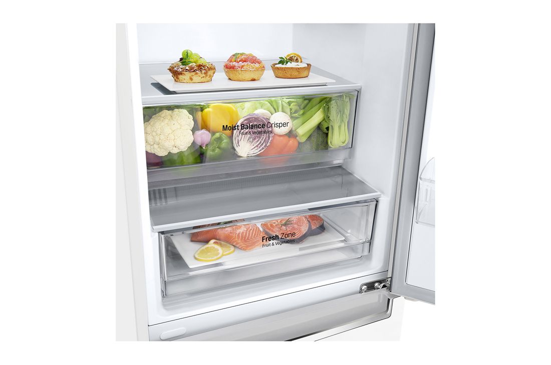 LG Šaldytuvas su šaldikliu apačioje |1.86m | 341L | Baltas | E klasė | DoorCooling | Total No Frost |GBB61SWHMN, E klasės šaldytuvas, GBB61SWHMN, thumbnail 6