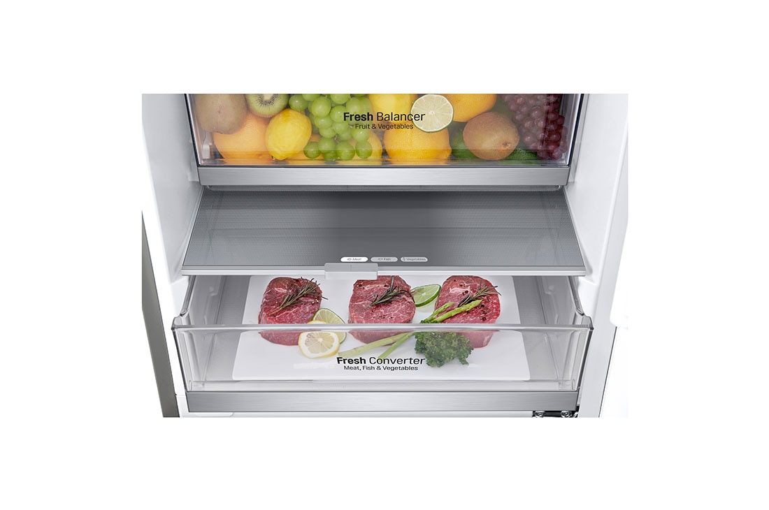 LG Šaldytuvas su šaldikliu apačioje |2.03m | 384L | Pilka | C klasė | DoorCooling | Total No Frost |GBB72SAVCN1, GBB72SAVCN1, thumbnail 5