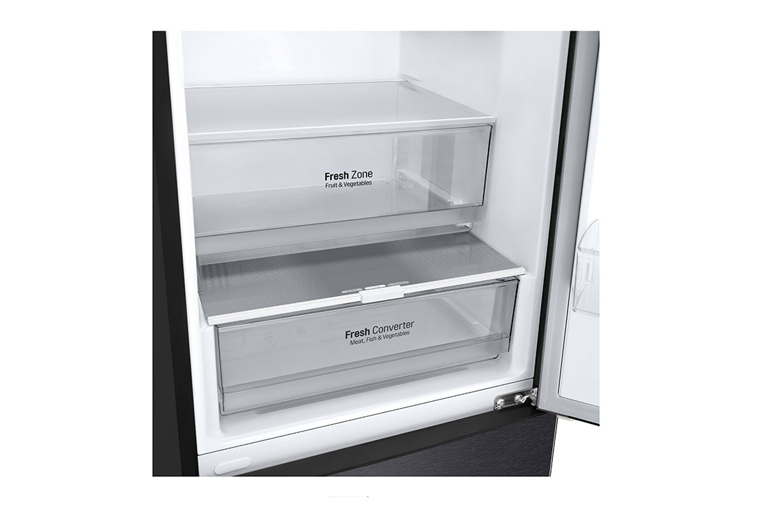 LG Šaldytuvas su šaldikliu apačioje |2.03m | 384L | Pilka| B klasė | DoorCooling | Total No Frost | GBP62MCNBC, drawer without food, GBP62MCNBC, thumbnail 7