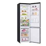 LG Šaldytuvas su šaldikliu apačioje |2.03m | 384L | Pilka| B klasė | DoorCooling | Total No Frost | GBP62MCNBC, left open with food, GBP62MCNBC, thumbnail 10