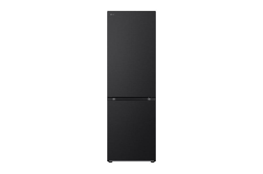 LG Šaldytuvas su šaldikliu apačioje | 1.86m | 344L | Juoda | D klasė | DoorCooling | Total No Frost | GBV3100DEP, front view, GBV3100DEP