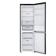 LG Šaldytuvas su šaldikliu&nbsp;apačioje | 1.86m |&nbsp;344L | Juoda |&nbsp;D&nbsp;klasė | DoorCooling | Total No Frost&nbsp;| GBV3100DEP, front view all open, GBV3100DEP, thumbnail 2