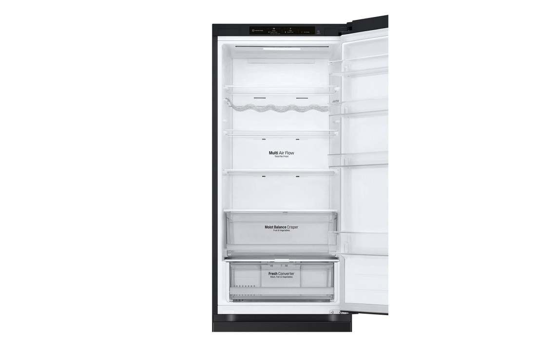 LG Šaldytuvas su šaldikliu&nbsp;apačioje | 1.86m |&nbsp;344L | Juoda |&nbsp;D&nbsp;klasė | DoorCooling | Total No Frost&nbsp;| GBV3100DEP, shelf without food, GBV3100DEP, thumbnail 7