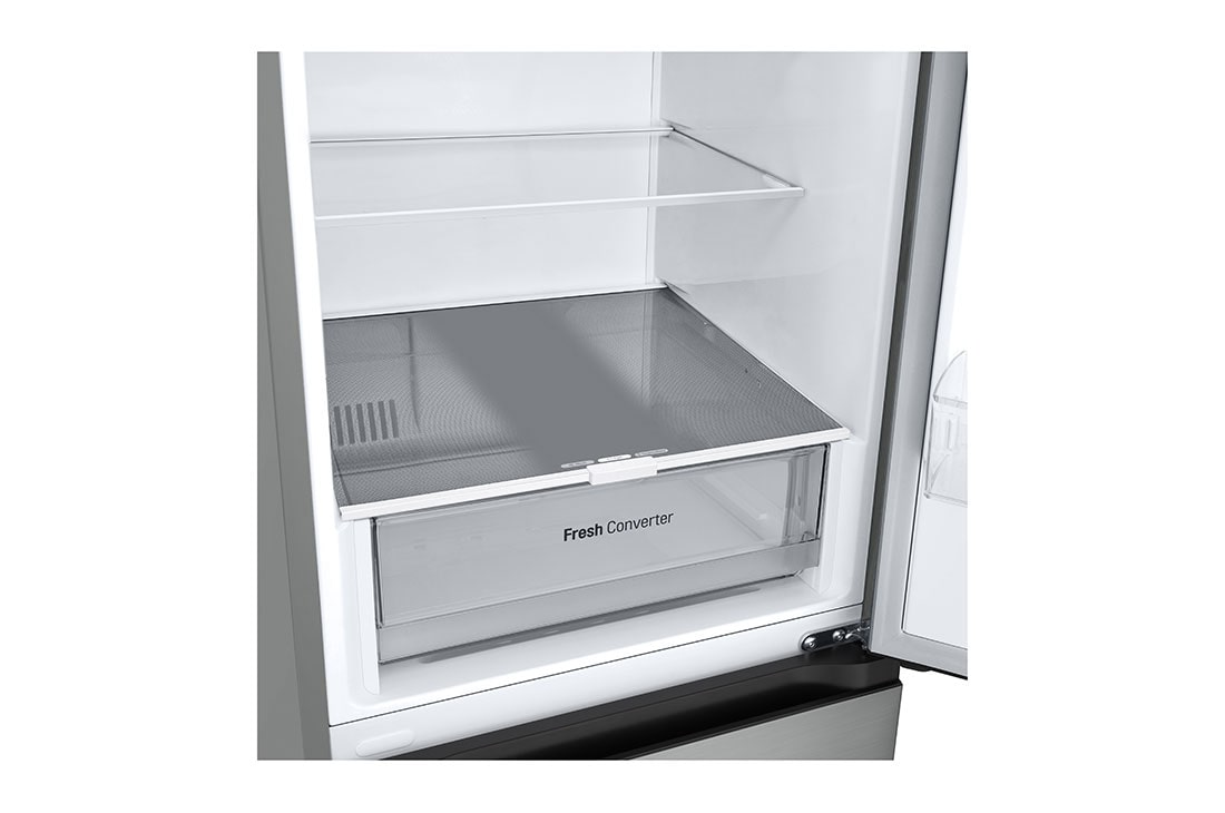 LG Šaldytuvas su šaldikliu apačioje |1.86m | 344L | Pilka| C klasė | DoorCooling | Total No Frost |GBV31E0CPY, Drawer view, GBV31E0CPY, thumbnail 5