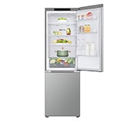 LG Šaldytuvas su šaldikliu apačioje |1.86m | 344L | Pilka| C klasė | DoorCooling | Total No Frost |GBV31E0CPY, Front TopDoorOpen view with Food, GBV31E0CPY, thumbnail 4