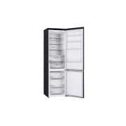 LG Šaldytuvas su šaldikliu apačioje |2.03m |  387L | Juoda | D klasė | DoorCooling | Total No Frost | GBV5240DEP, Left side view open door without food , GBV5240DEP, thumbnail 6