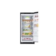 LG šaldytuvas su šaldikliu apačioje | 2.03m | 387L | Juoda | C klasė | DoorCooling+™ | Fresh Converter™,  open door view with fill, GBV5240CEP, thumbnail 9