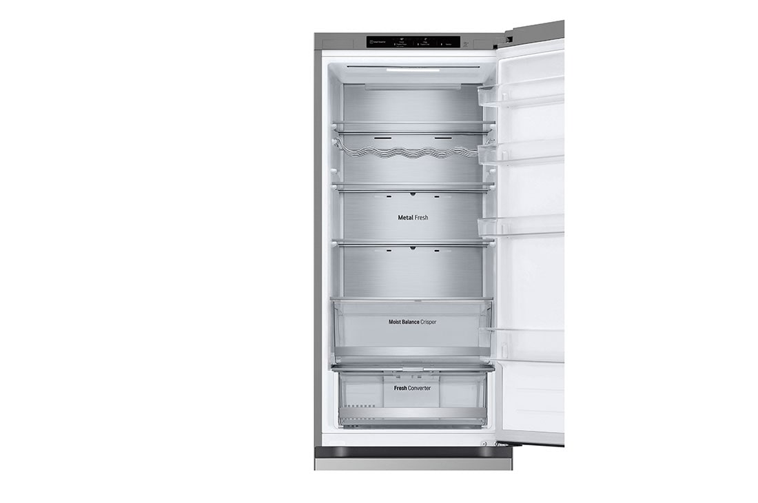 LG šaldytuvas su šaldikliu apačioje | 2.03m | 387L | Sidabras | C klasė | DoorCooling+™ | Fresh Converter™, Drawer without food, GBV5240CPY, thumbnail 6