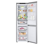 LG šaldytuvas su šaldikliu apačioje | 1.86m | 344L | Sidabras | D klasė | DoorCooling+™ | Fresh Converter™, front door open view, GBV7180DPY, thumbnail 3