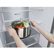 LG šaldytuvas su šaldikliu apačioje | 1.86m | 344L | Sidabras | D klasė | DoorCooling+™ | Fresh Converter™, inside view, GBV7180DPY, thumbnail 9