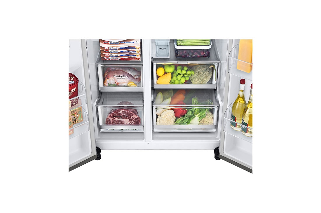 LG dviduris šaldytuvas | InstaView™ Door-in-Door | 635L | aukščio 1.79m | plotis 91.3cm | Juoda| E klasė | WiFi | DoorCooling | Total No Frost | GSXV91PZAE, skats uz ledus veidotāju, GSXV91PZAE, thumbnail 8