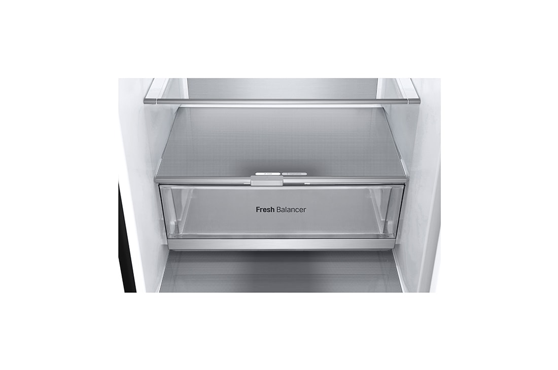 LG Šaldytuvas su šaldikliu apačioje | 2.03m | 387L | Juoda | B klasė | DoorCooling | Total No Frost | GBV7280BEV, Top open food, GBV7280BEV, thumbnail 4