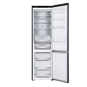 LG Šaldytuvas su šaldikliu apačioje | 2.03m | 387L | Juoda | B klasė | DoorCooling | Total No Frost | GBV7280BEV, Front view without food, GBV7280BEV, thumbnail 3