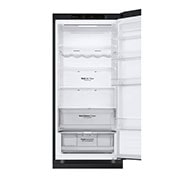 LG Šaldytuvas su šaldikliu apačioje | 2.03m | 387L | Juoda | D klasė | DoorCooling | Total No Frost | GBV3200DEP, Top door open without food view, GBV3200DEP, thumbnail 6