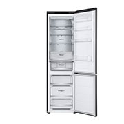 LG šaldytuvas su šaldikliu apačioje | 2.03m | 387L | Juoda | D klasė | DoorCooling+™ | Fresh Converter™, front door open view, GBV7280DEV, thumbnail 3